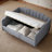 Linen Upholstered Daybed With Spacious Underbed Storage, Full Size - Durable Solid Wood Frame-2039393189