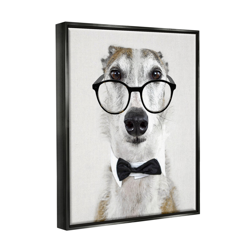 Drôle de chien avec lunettes formelles et nœuds papillon - impression, H 21 po x l 17 po x P 1,7 po