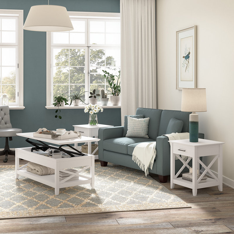 Kaionna 3 - Piece Living Room Table Set, Pure White Oak