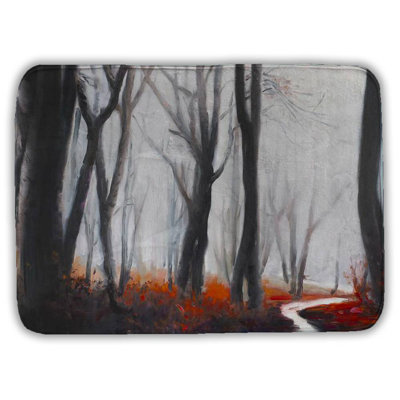 Mysterious forest with stream Bath Mat with Non-Slip Backing - Quick Dry Memory Foam Bathroom Rug - Absorbent - Modern Plush Spa-Style - Machine Washable
