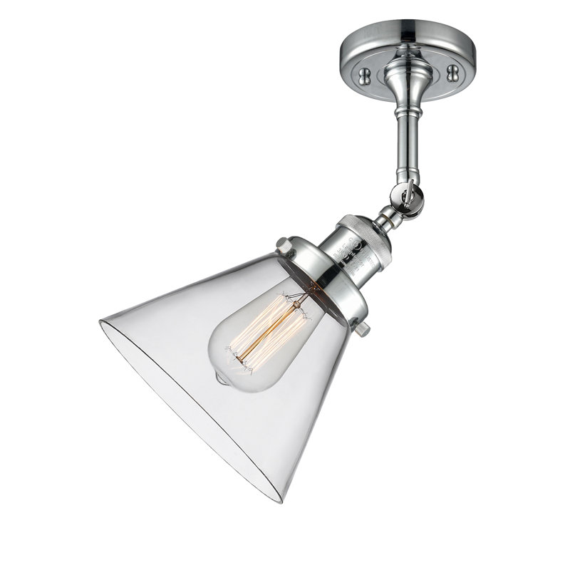 Cone 2 Light Tiltable Bath Vanity Light, 6 Watt Vinage LED Bulb, Clear, Polished Chrome