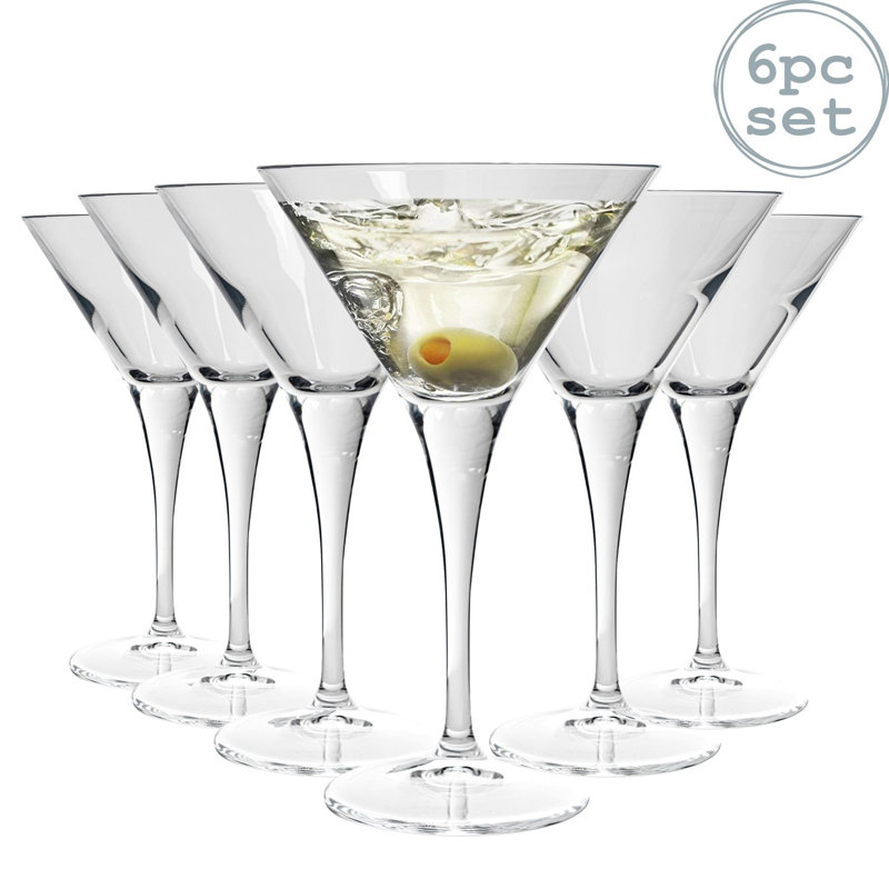 Ypsilon Martini Glass Cocktail Glasses Set - 245ml, 6