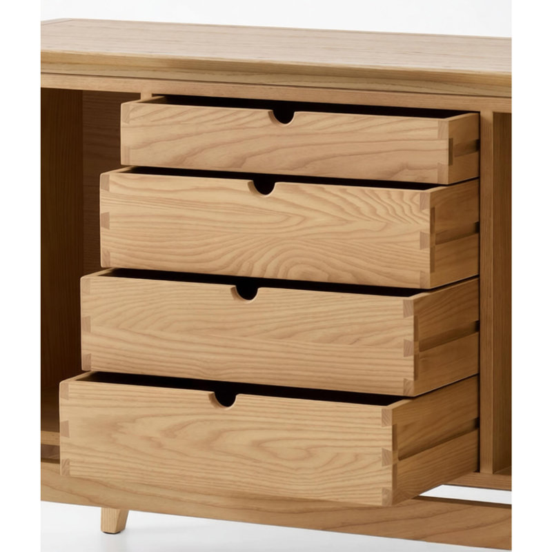 Buffet simple en bois massif avec rangement, H 29,52 po x l 51,18 po x P 18,89 po