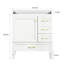 Meuble-lavabo blanc 30 po. Armoire de rangement abondante - 1 porte à fermeture douce et 3 tiroirs