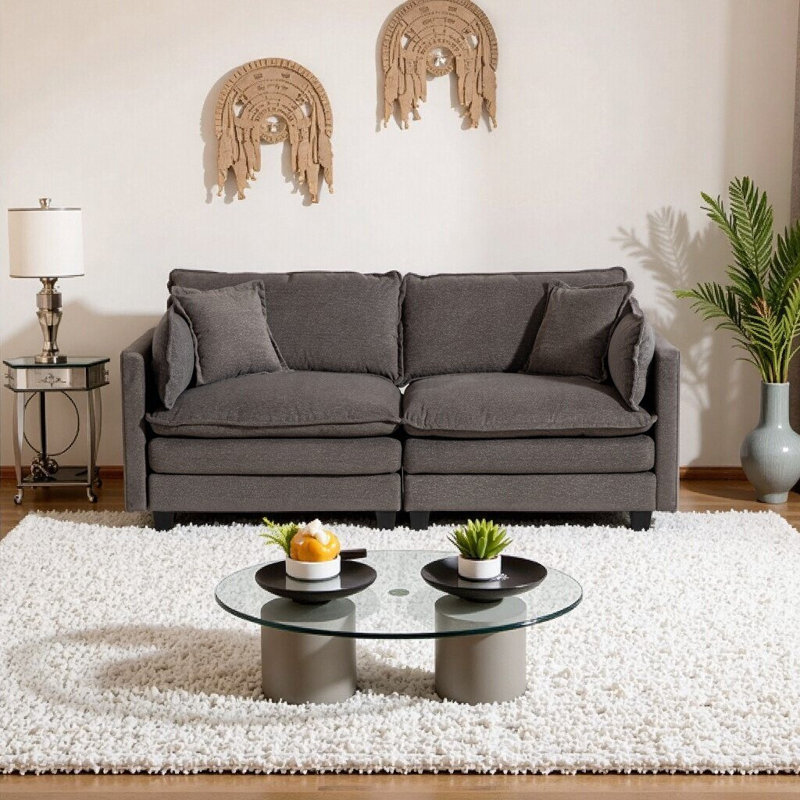 Canapé modulaire 2 places 77,95 po Modern, Gris ancien