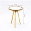 Table d'appoint ronde avec plateau en marbre blanc - structure en métal doré, conception à 3 pieds, 16 po x 22 po