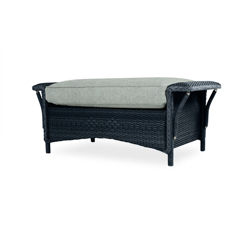 Nantucket Outdoor Ottoman, Beach Navy, Ebony