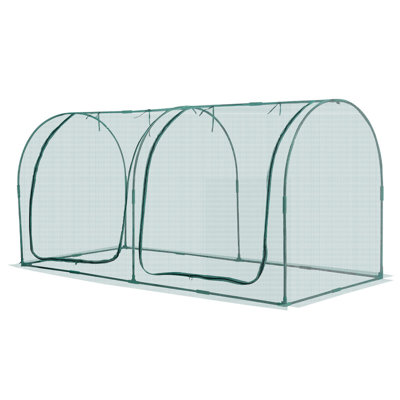8.1ft x 3.9ft x 3.9ft Crop Cage with Zippered Door, Wind-Resistant Plant Protection Tent with Steel Frame for Garden Patio Lawn