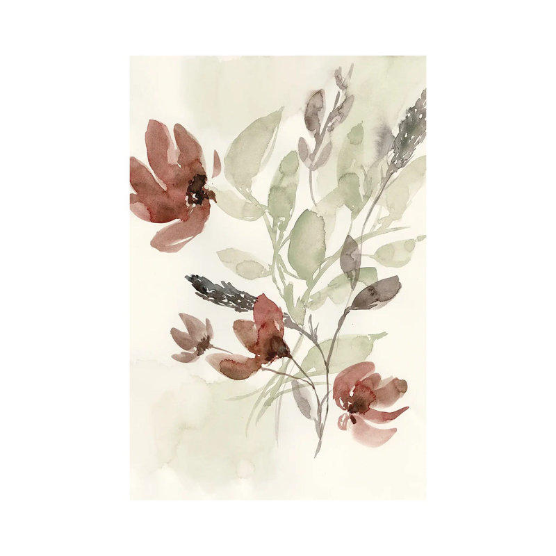 Dusty Flower Composition II by Jennifer Goldberger - Wrapped Canvas Painting, 30.48cm H x 20.32cm W x 1.91cm D