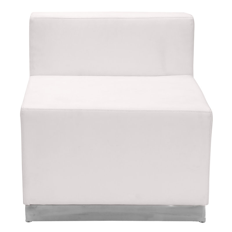 Configuration de réception modulaire 5 pièces Hercules Alon LeatherSoft avec dossier et siège tendus, Blanc