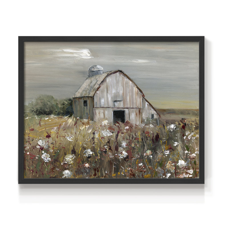 Wildflower Barn -Framed Print - Restickable, Noir, noir, noir, noir, H 16 po x l 20 po