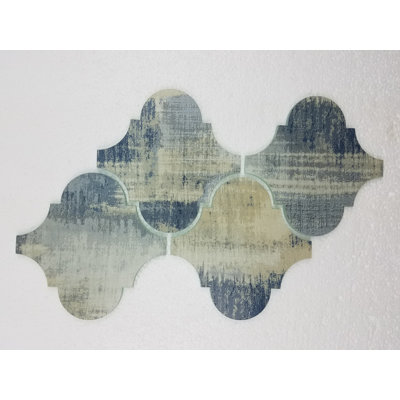 Nature 5.625 in. x 5.625 in. Glass Big Lantern Arabesque Mosaic Decorative Kitchen & Bathroom Wall Tile