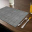 Sterilla Rectangular Placemat, Grey, 16.5" x 12.5", Set of 6