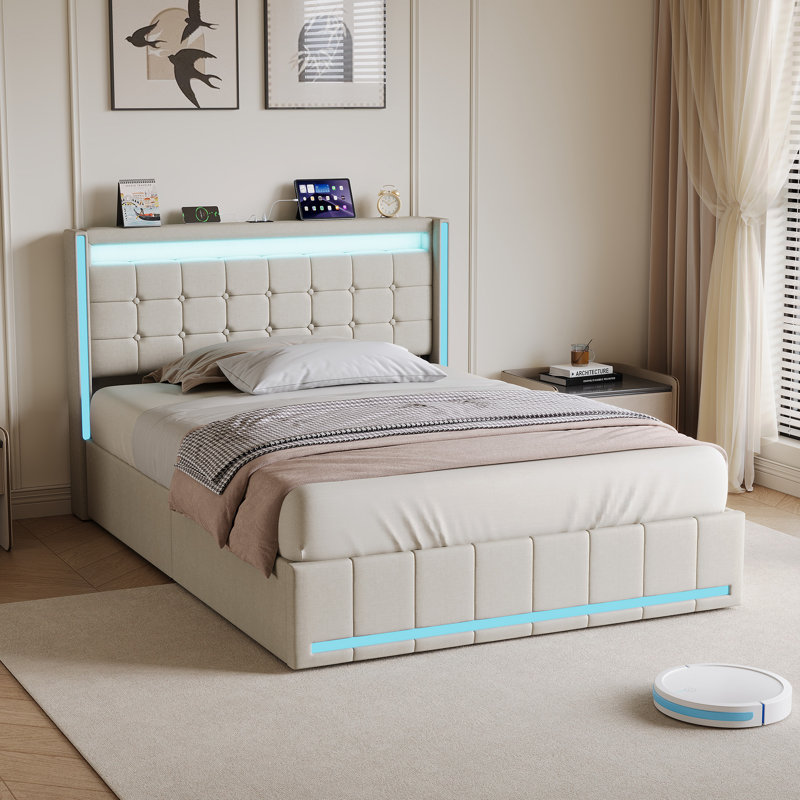 Bed, 135, Beige