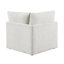 Canapé modulaire moderne 5 pièces avec repose-pieds, revêtement en chenille beige, structure en bois massif