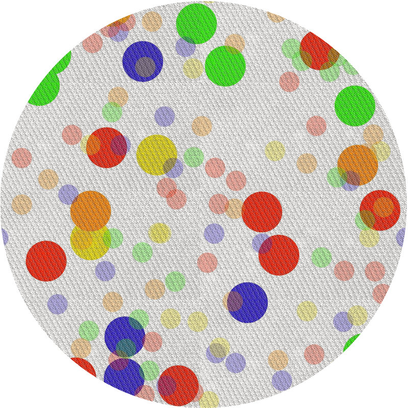 Polka Dots Indoor Rug, Round 7'