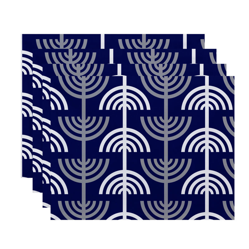 Stehle Polyester Geometric Rectangle Placemat, Blue