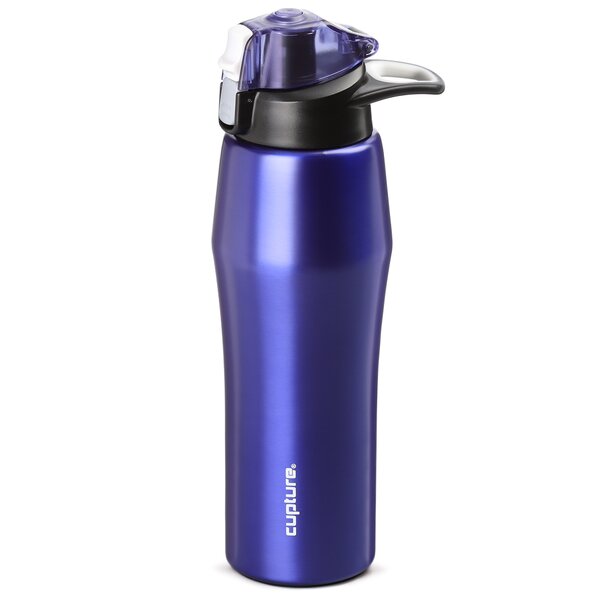 FashCup Flat Bottom PU Leather Water Cup 500ml: Smart Stainless