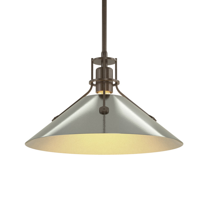 Henry 1 - Light Single Cone Pendant, Bronze, Bronze, 56.3'' H X 14.4'' W X 14.4'' D