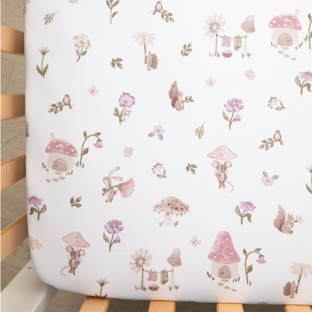 Drap-housse en jersey de coton - Champignon