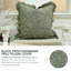Fabividine Block Pattern Pure Linen Ruffle Pattern Cushion Cover (Himachal, Green)-106357773-106357774