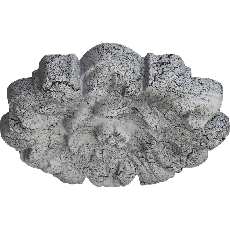 Médaillon de plafond Endurathane Olivia, 7 7/8 po x P 1 1/8 po (pour auvents jusqu'à 2 1/8 po), pot peint à la main de finition crème