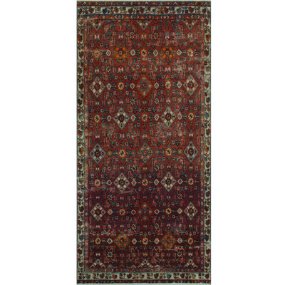 Noori Rug One-of-a-kind Samual Hand-knotted 2010s Red/beige 4'9" X 9'11" Runner Wool Area Rug In Ivory;rust
