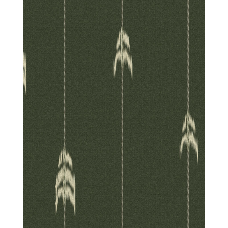 Tyrol Apres-Ski Home Striped Wallpaper Roll, Dark Green