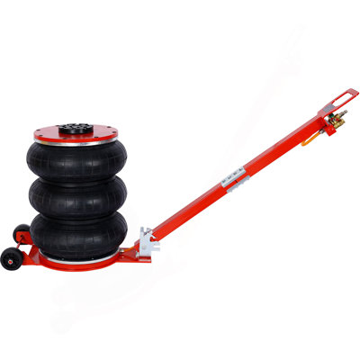 5T Triple Bag Air Jack ,Pneumatic Jack 3 Bag ,Lifting 16In Capacity 5T 11000Lbs,Easy-Collapsing Terrain,Red Color