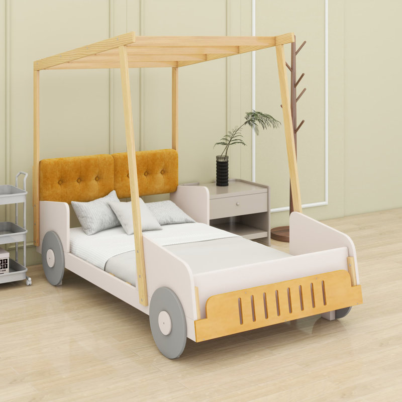 Car Bed With Pillow, Ceiling Cloth, Twin