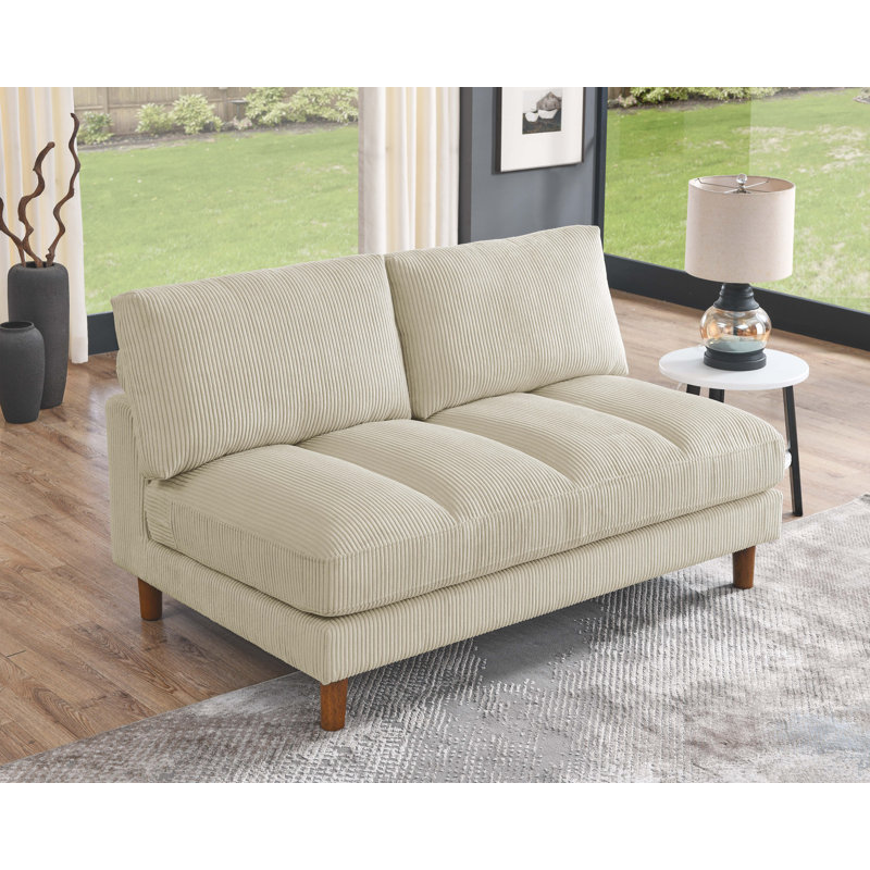Causeuse sans accoudoirs de 57 po Waxman, Beige