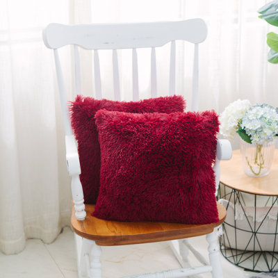 Housse de coussin carrée en fausse fourrure