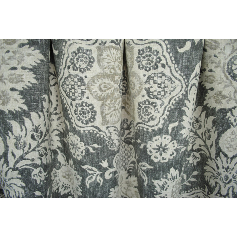Cotton Room Darkening Curtain Pair, 50" W x 40" L, Charcoal Gray/Beige