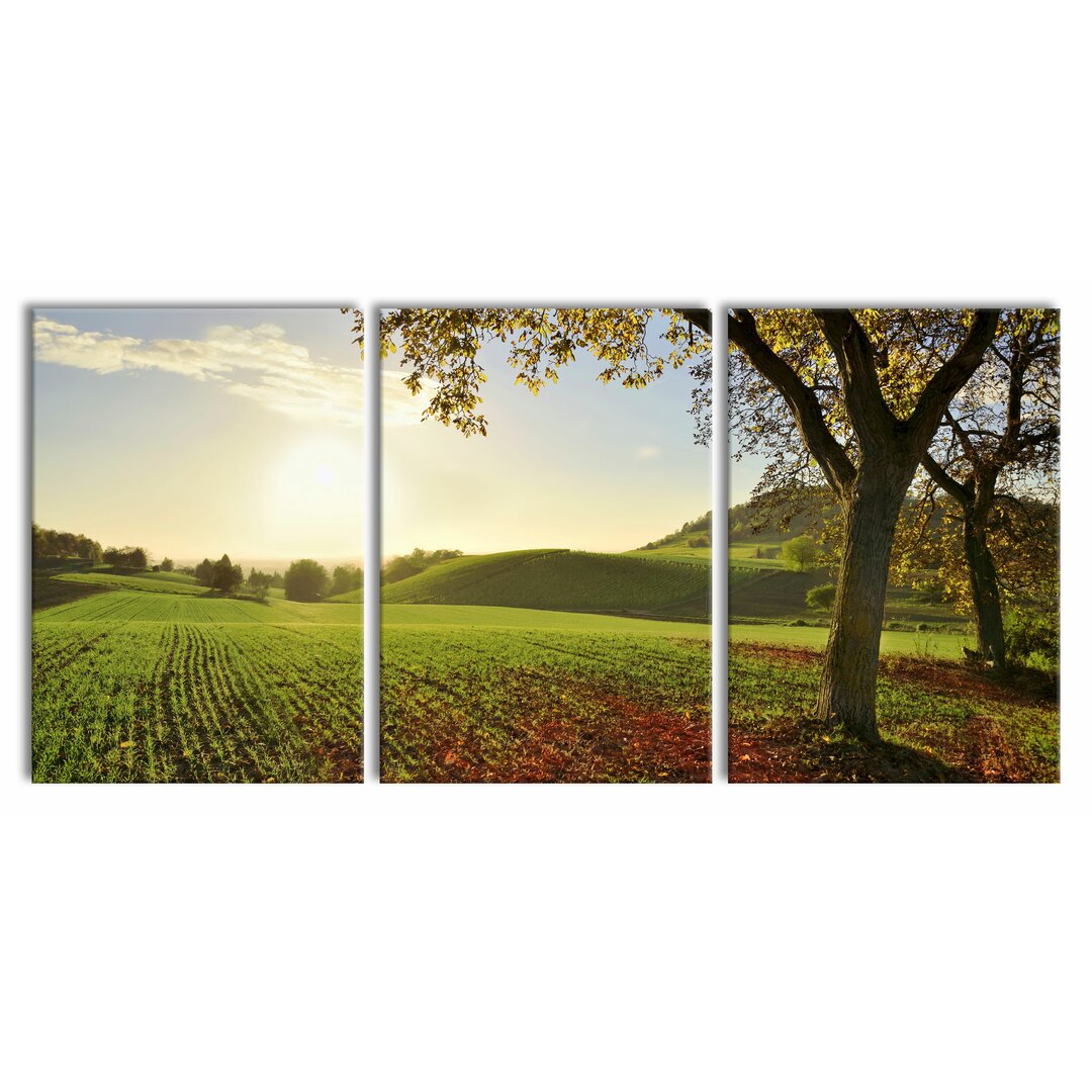 3-tlg. Leinwandbilder-Set Landschaft im Herbst