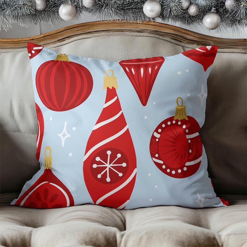 Coussin décoratif d'intérieur Ornaments, Argent / bleu, Carré 18 po