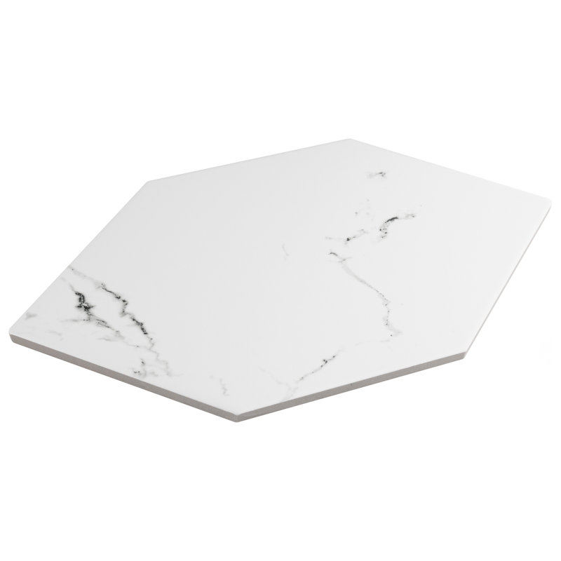 Timeless Calacatta Kayak 6-1/2" x 12-1/2" Porcelain Stone Look Wall & Floor Tile