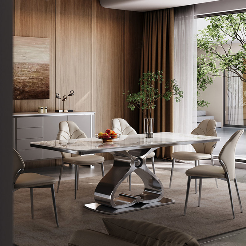 Pudens Metal Base Dining Table
