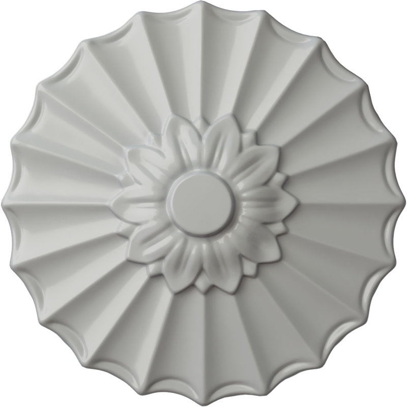 Médaillon de plafond l 9 po x P 1,375 po Shakuras, Givré