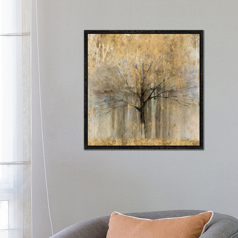 Open Arms Of Gold II by Avery Tillmon - Floater Frame Print on Canvas, White Framed, 66.04 cm H x 66.04 cm W
