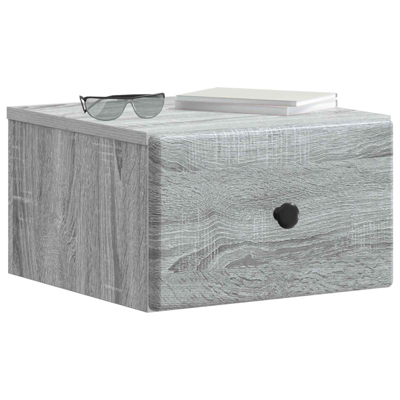 34.5 cm W Bedside Table, Grey Sonoma