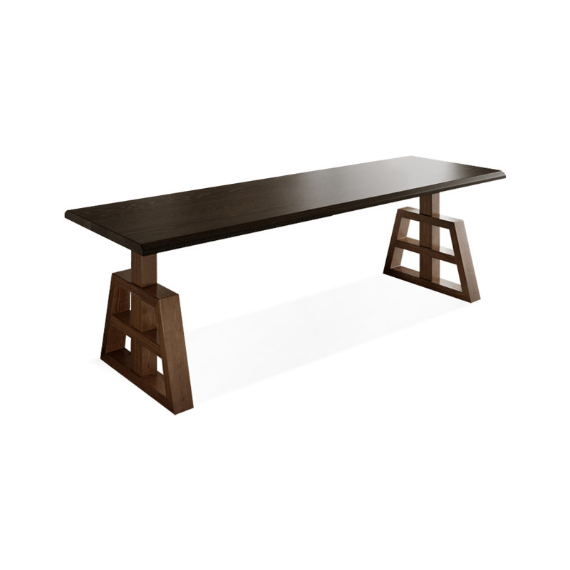 Dark Walnut Rectangular Solid Wood desks, 29.53" H x 78.74 x 23.62" D