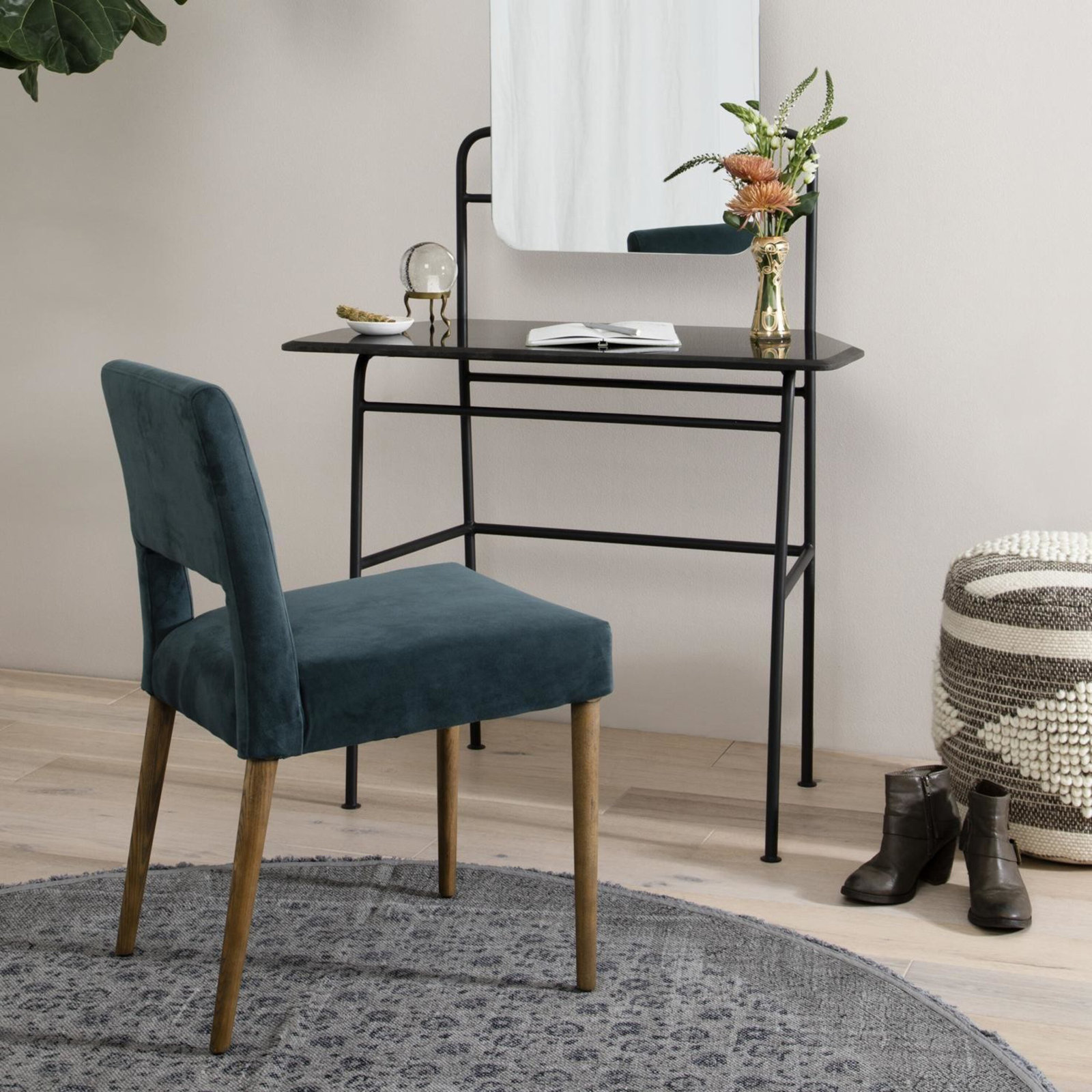 Ermine Genuine Leather Dining Chair, Bella Jasper