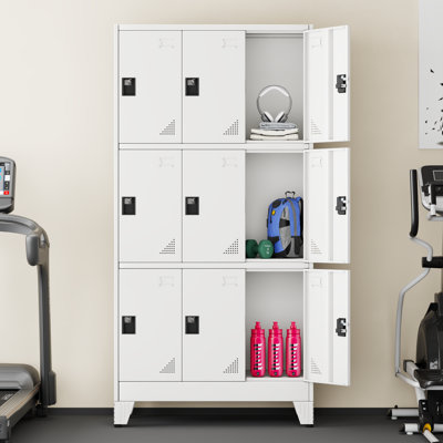 Armoire de rangement en métal 67 po avec 3 portes verrouillables pour les employés