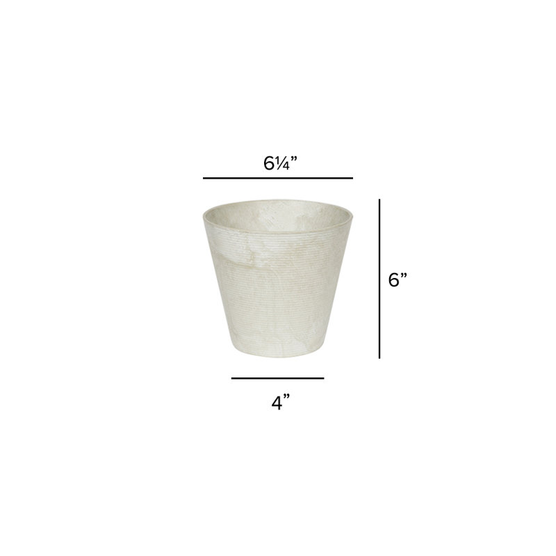 Pot à fleurs en résine Carreras, H 6 po x l 6,25 po x P 6,25 po, Menthe