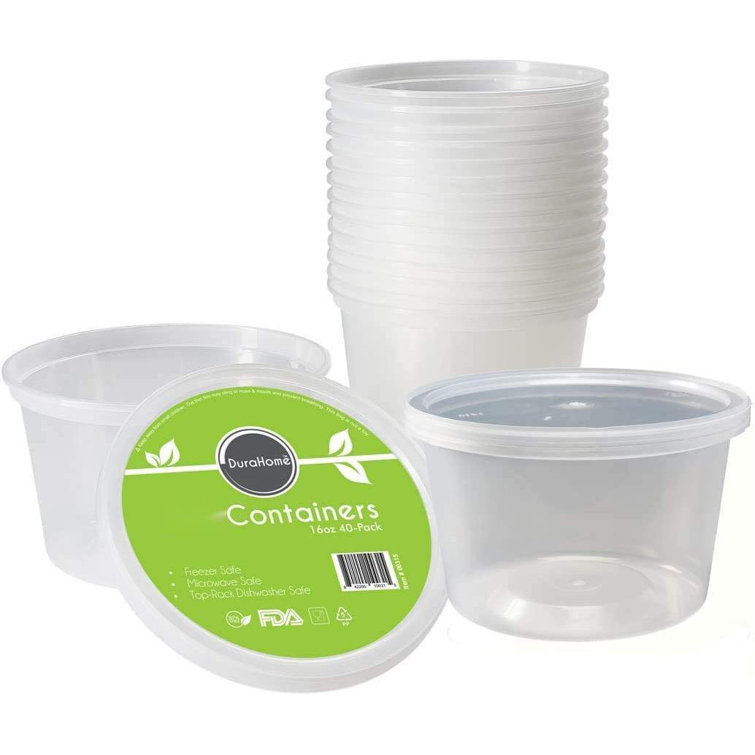  DuraHome Food Storage Containers with Lids 8oz, 16oz