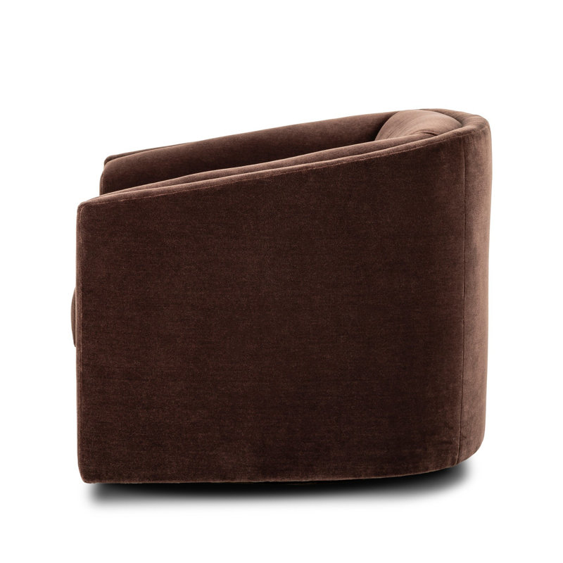 Presley Upholstered Swivel Chair, Monte Chocolate