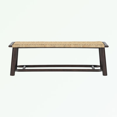 benches with Rattan seat and wooden legs