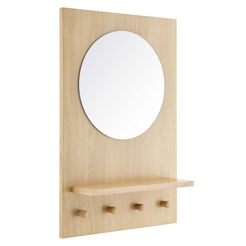 Modway Glint Mirror, Oak