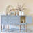 Retro Blue Solid Wood Accent Cabinet