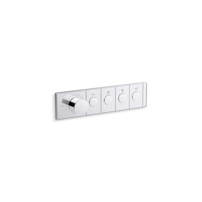 Anthem Four-Outlet Thermostatic Valve Control Panel With Recessed Push-Buttons